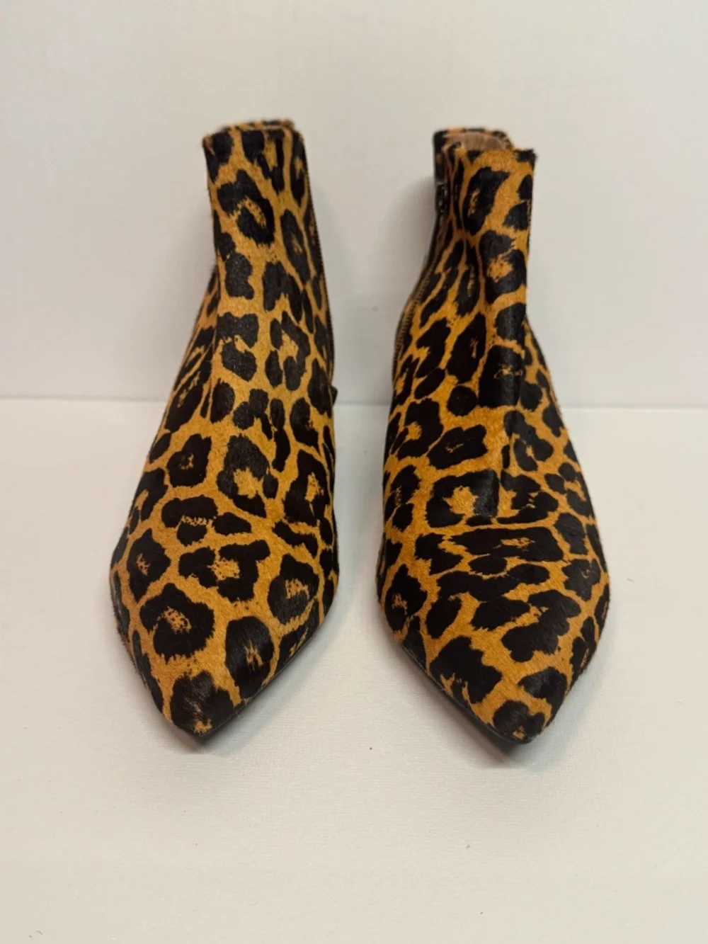 Seychelles Leopard Print Calf Hair Ankle Boots Pointed Toe Booties Women’s 7